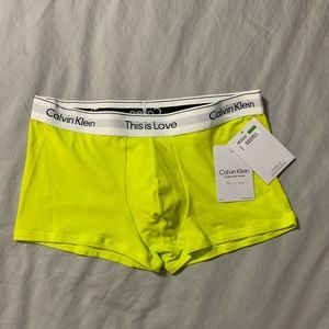 COPY - NWT Calvin Klein trunks.  Size large.  Neon yellow